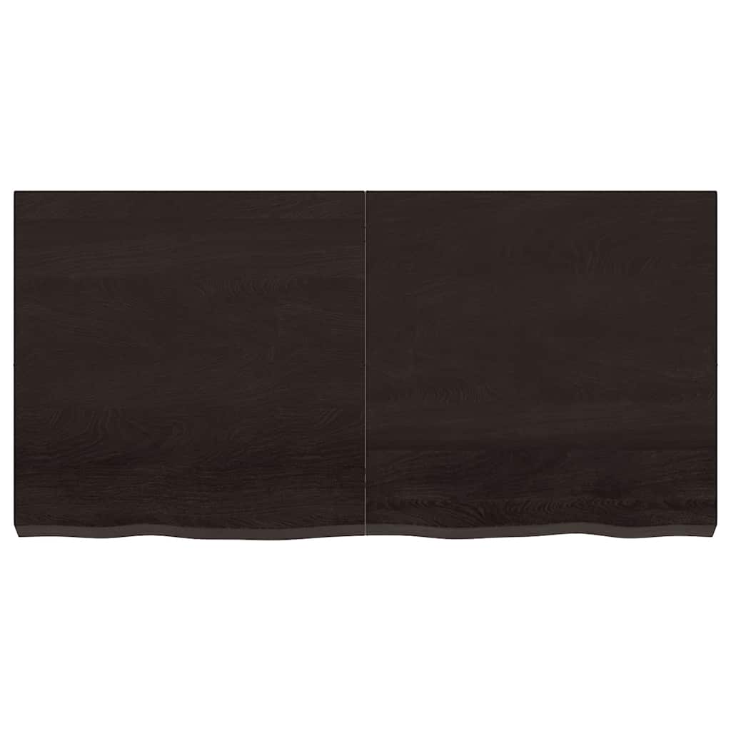 vidaXL Półka, ciemnobrązowa, 120x60x(2-6) cm, wykończone drewno dębowe
