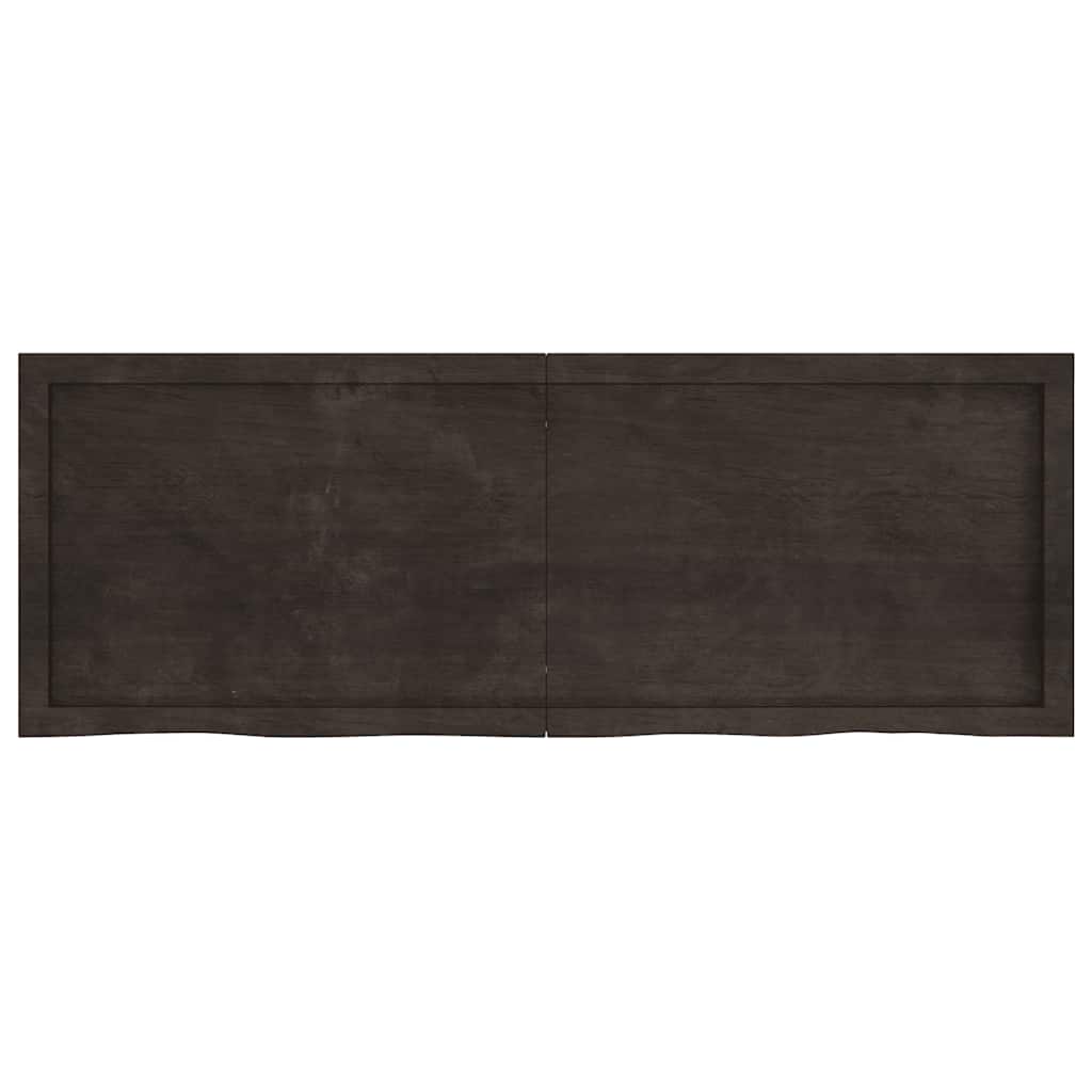 vidaXL Półka, ciemnobrązowa, 140x50x(2-6) cm, wykończone drewno dębowe