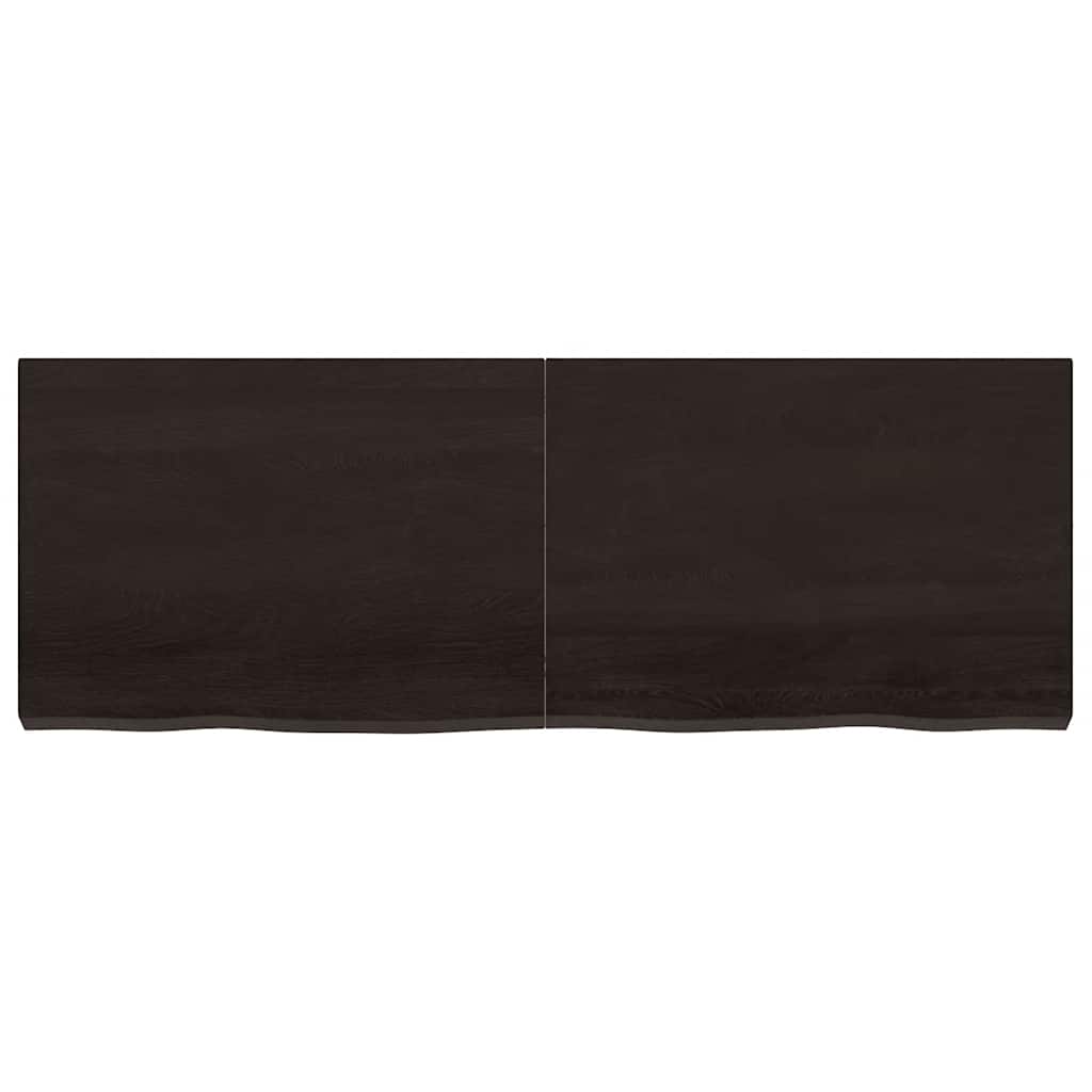 vidaXL Półka, ciemnobrązowa, 140x50x(2-6) cm, wykończone drewno dębowe