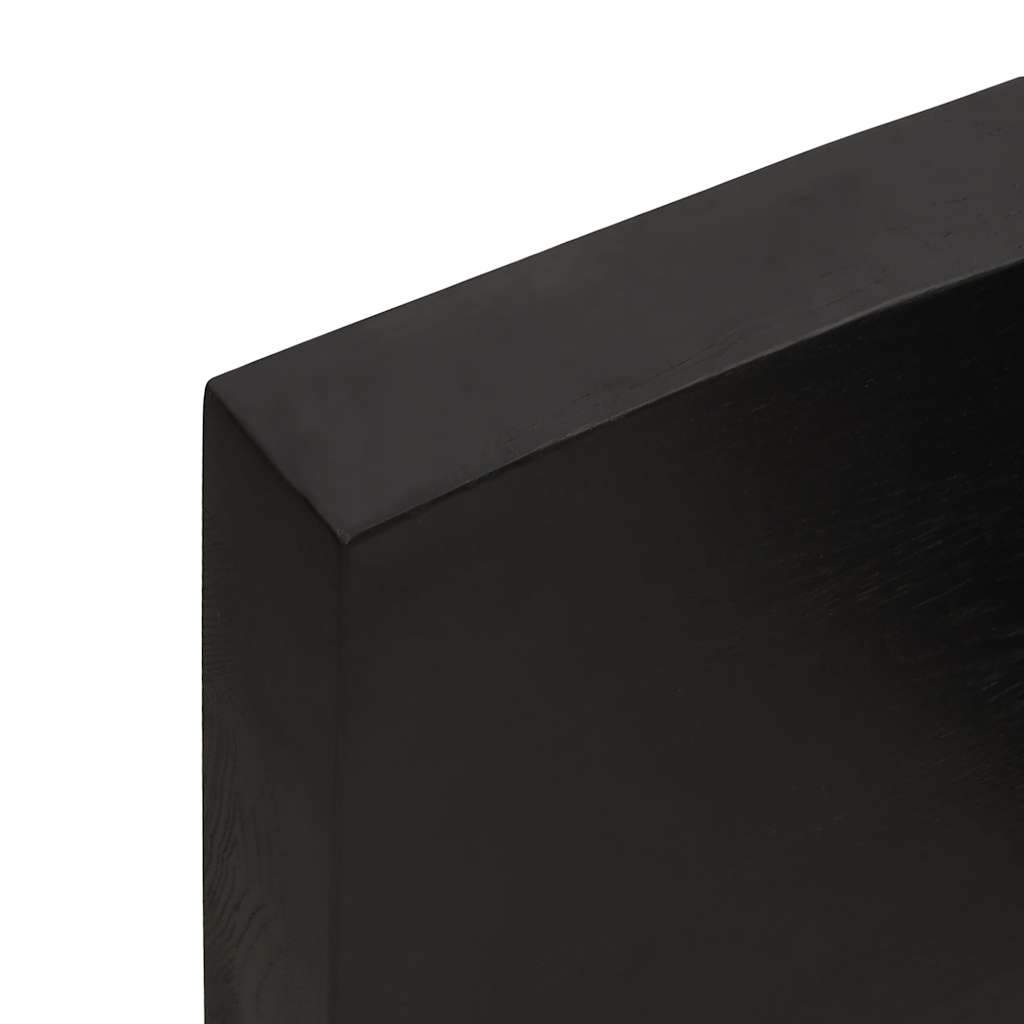 vidaXL Półka, ciemnobrązowa, 140x50x(2-6) cm, wykończone drewno dębowe