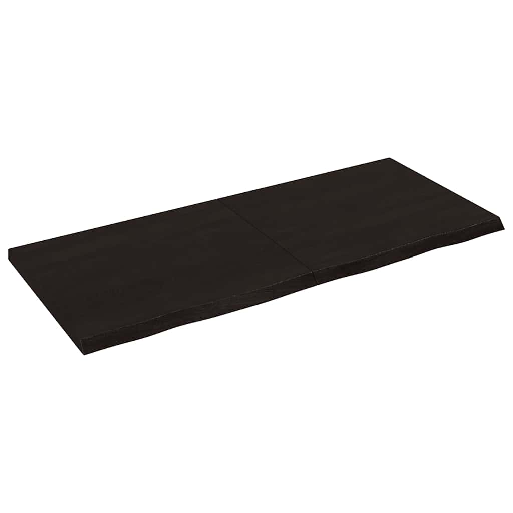 vidaXL Półka, ciemnobrązowa, 140x60x(2-4) cm, wykończone drewno dębowe