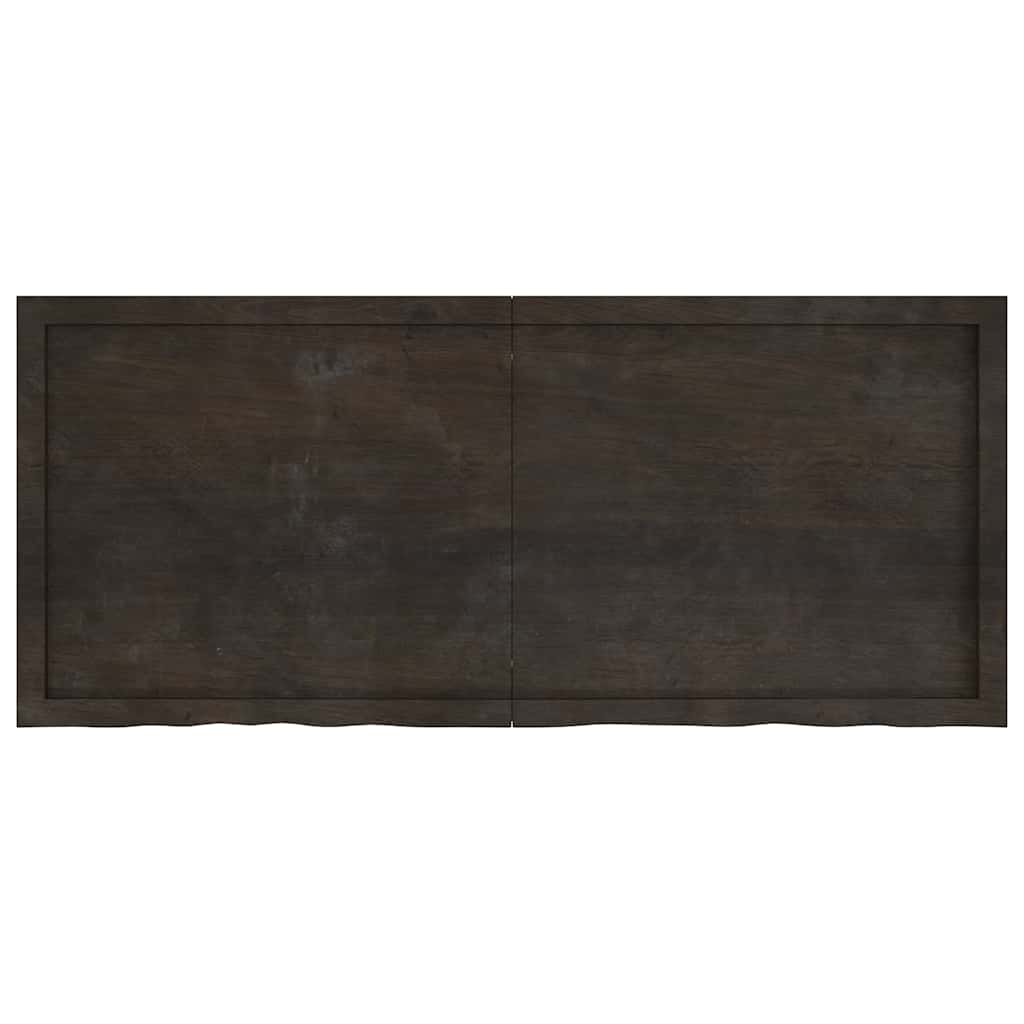vidaXL Półka, ciemnobrązowa, 140x60x(2-4) cm, wykończone drewno dębowe