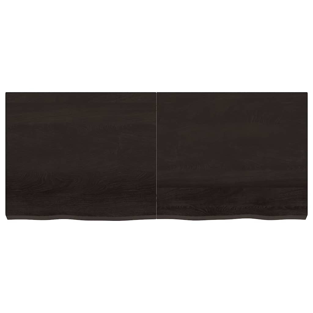 vidaXL Półka, ciemnobrązowa, 140x60x(2-6) cm, wykończone drewno dębowe