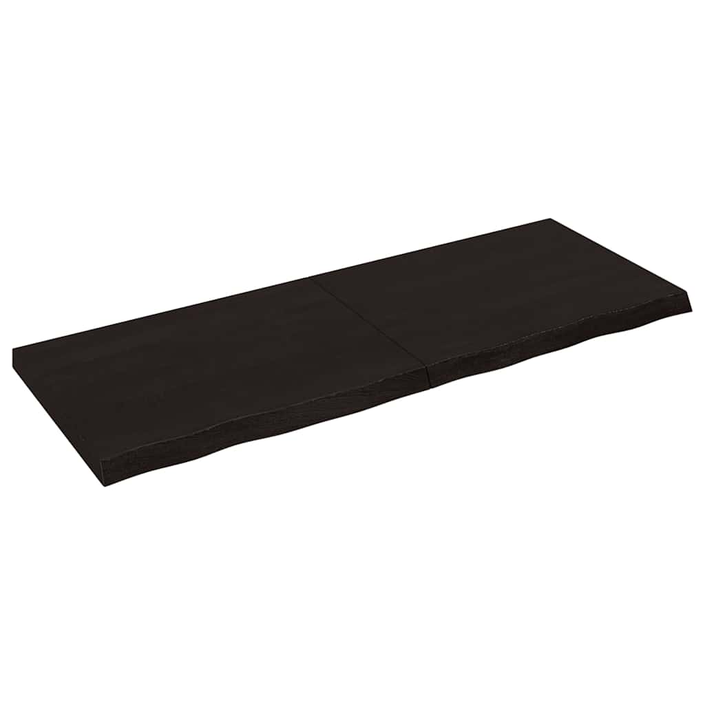 vidaXL Półka, ciemnobrązowa, 160x60x(2-6) cm, wykończone drewno dębowe