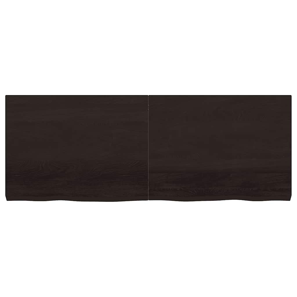 vidaXL Półka, ciemnobrązowa, 160x60x(2-6) cm, wykończone drewno dębowe