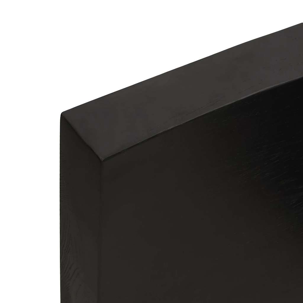 vidaXL Półka, ciemnobrązowa, 160x60x(2-6) cm, wykończone drewno dębowe