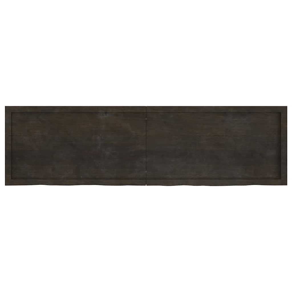 vidaXL Półka, ciemnobrązowa, 180x50x(2-6) cm, wykończone drewno dębowe