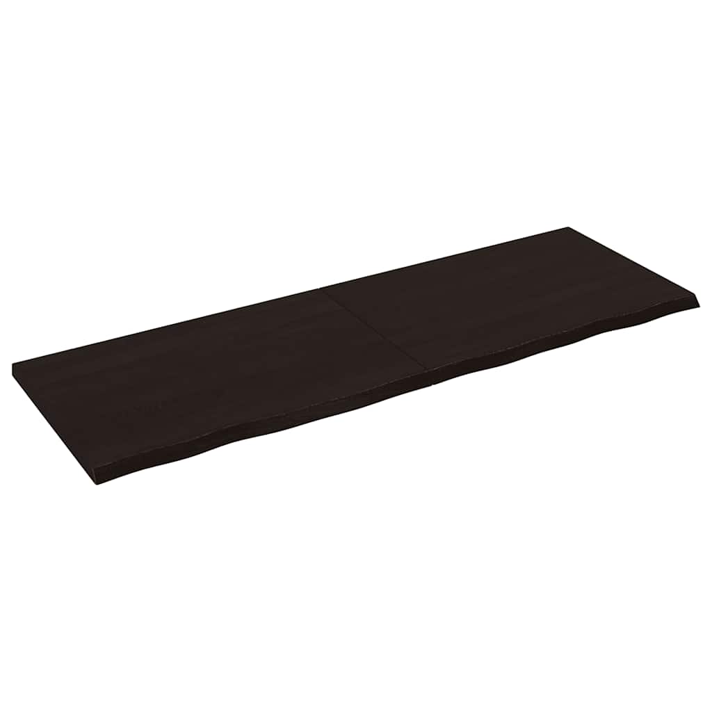vidaXL Półka, ciemnobrązowa, 180x60x(2-4) cm, wykończone drewno dębowe