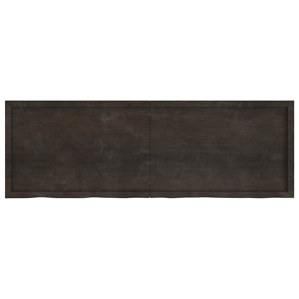 vidaXL Półka, ciemnobrązowa, 180x60x(2-4) cm, wykończone drewno dębowe