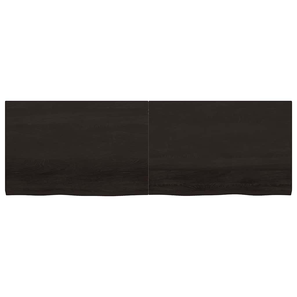 vidaXL Półka, ciemnobrązowa, 180x60x(2-4) cm, wykończone drewno dębowe