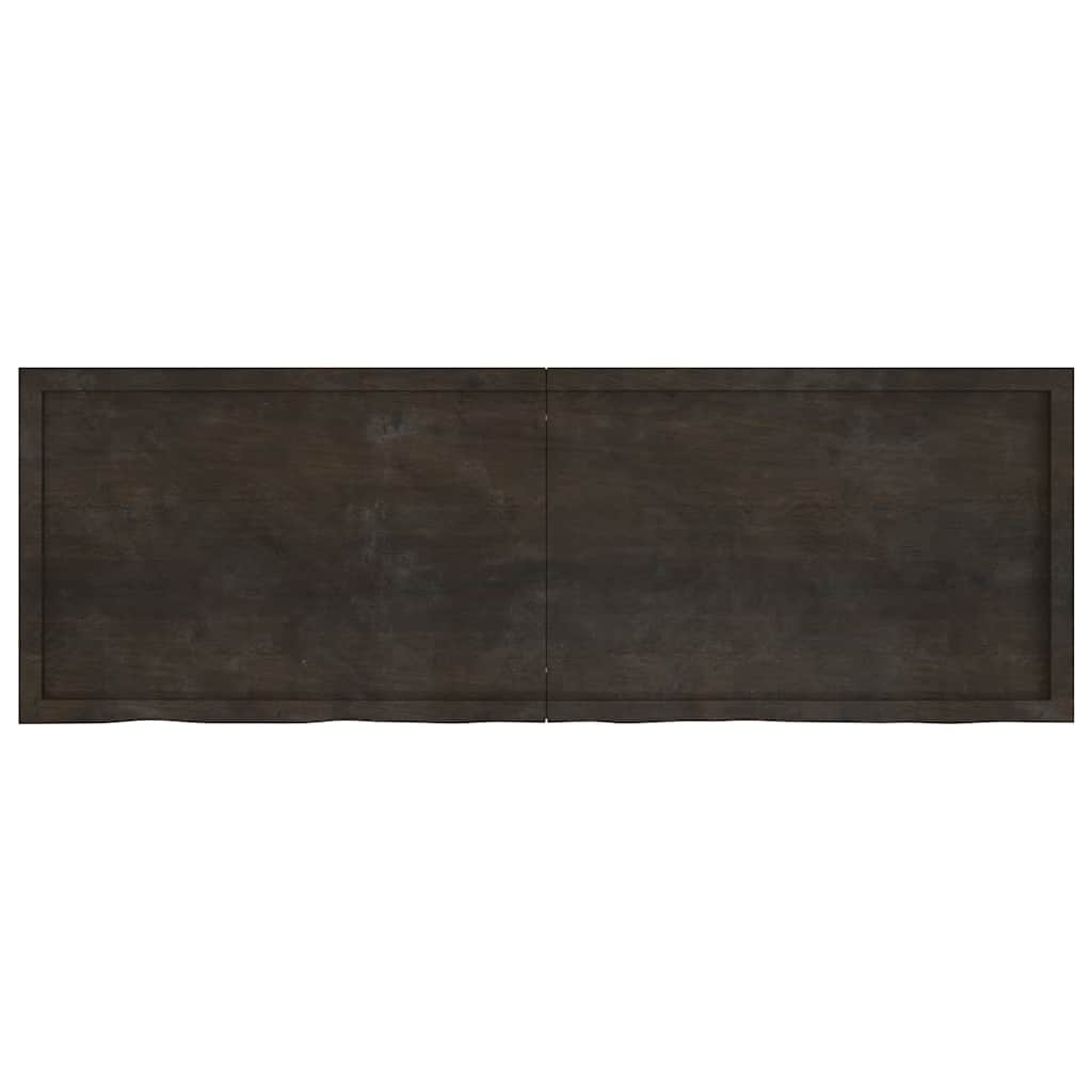 vidaXL Półka, ciemnobrązowa, 180x60x(2-6) cm, wykończone drewno dębowe