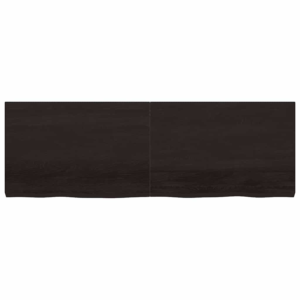 vidaXL Półka, ciemnobrązowa, 180x60x(2-6) cm, wykończone drewno dębowe