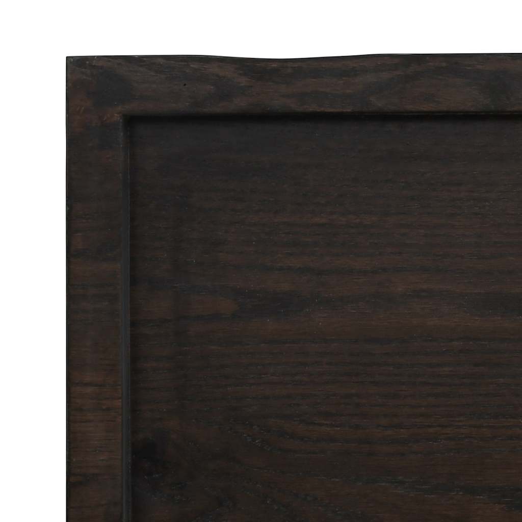 vidaXL Półka, ciemnobrązowa, 180x60x(2-6) cm, wykończone drewno dębowe