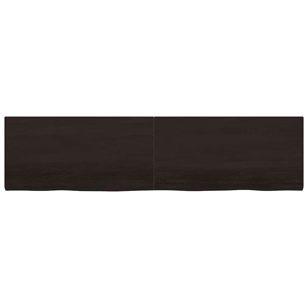 vidaXL Półka, ciemnobrązowa, 200x50x(2-4) cm, wykończone drewno dębowe
