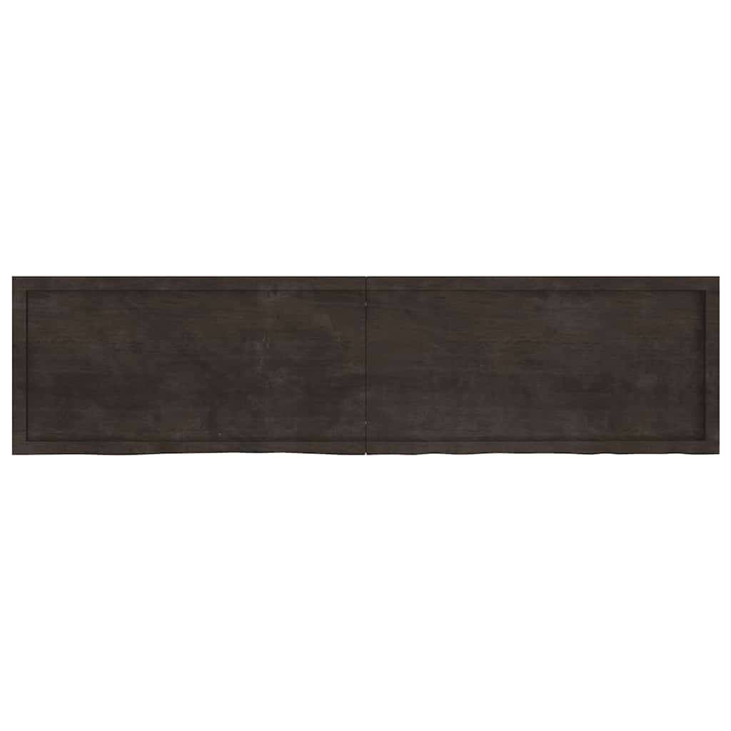 vidaXL Półka, ciemnobrązowa, 200x50x(2-6) cm, wykończone drewno dębowe