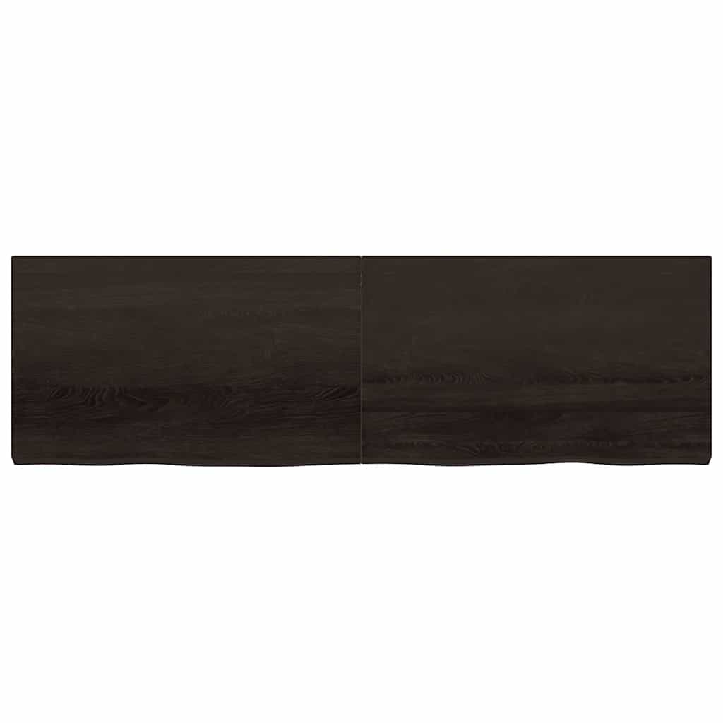 vidaXL Półka, ciemnobrązowa, 200x60x(2-6) cm, wykończone drewno dębowe