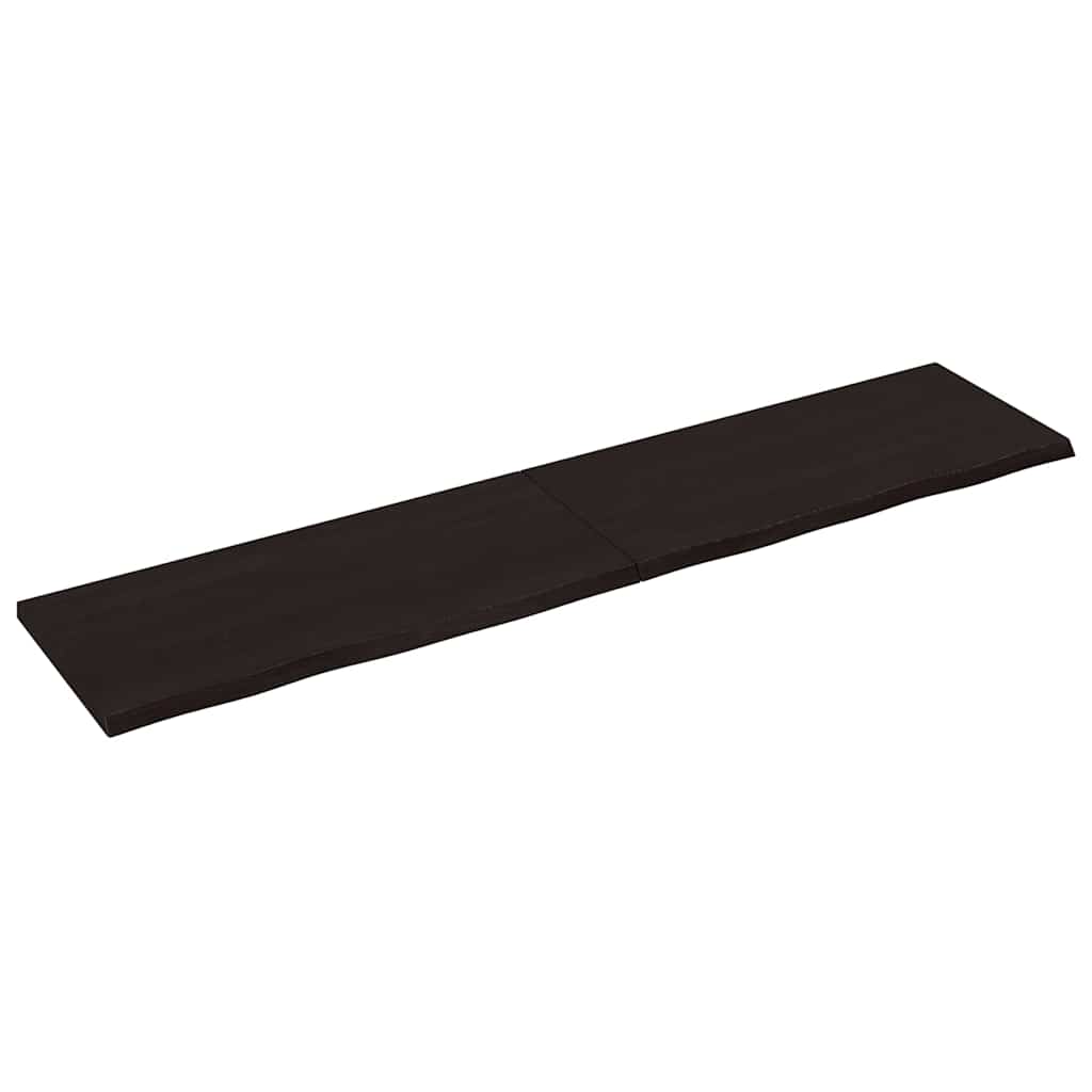 vidaXL Półka, ciemnobrązowa, 220x50x(2-4) cm, wykończone drewno dębowe