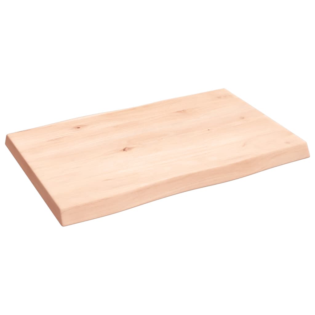 vidaXL Blat stołu, 60x40x(2-4)cm, surowy, lity dąb naturalną krawędzią