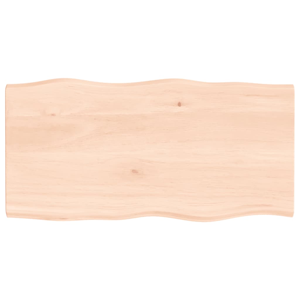 vidaXL Blat stołu, 80x40x2 cm, surowy, lity dąb z naturalną krawędzią