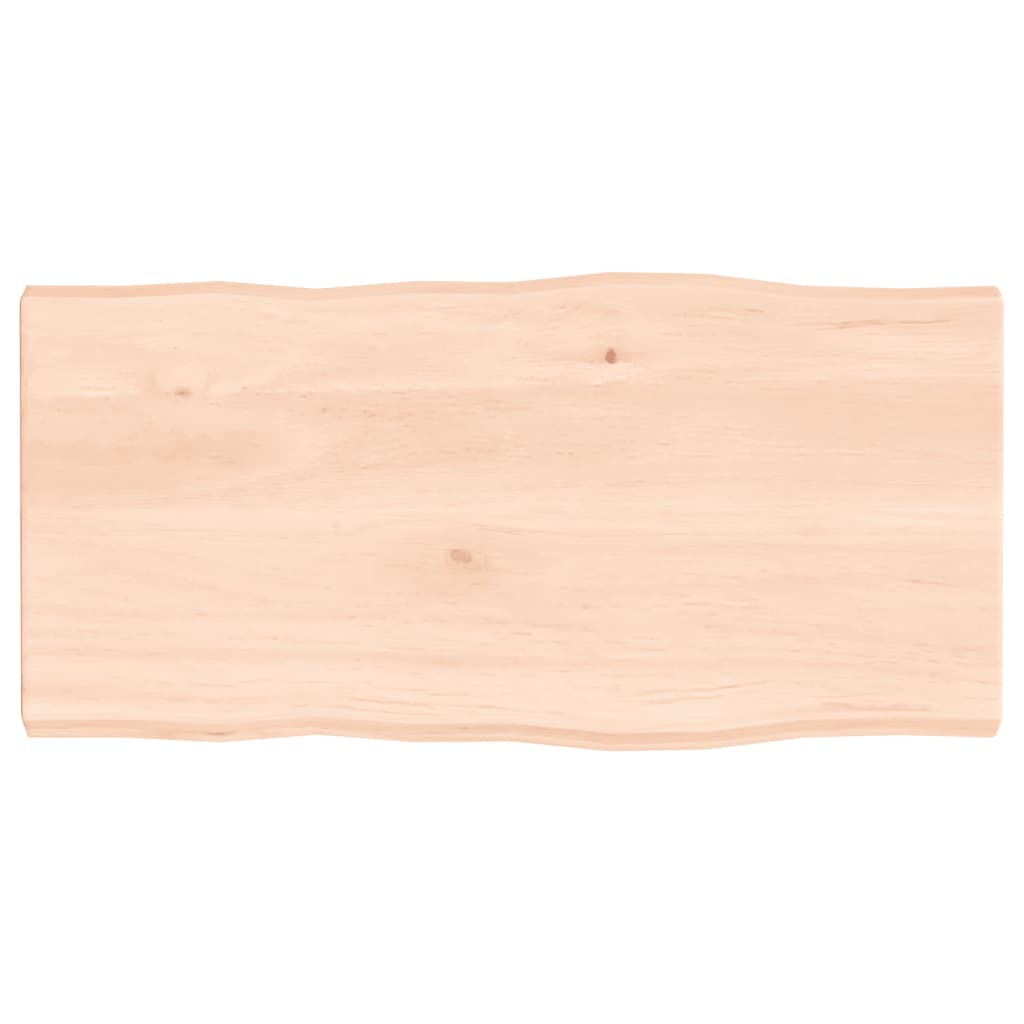 vidaXL Blat stołu, 80x40x(2-4)cm, surowy, lity dąb naturalną krawędzią