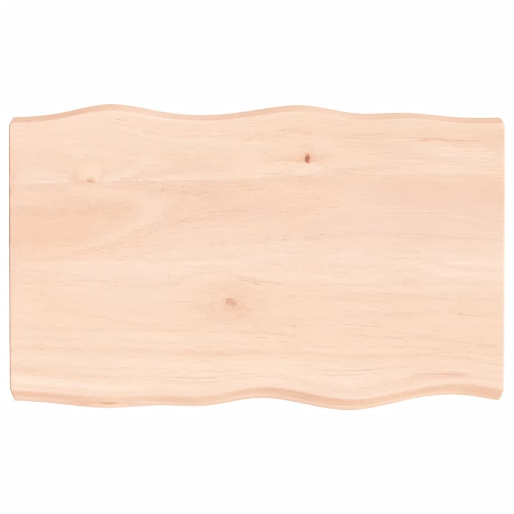vidaXL Blat stołu, 80x50x(2-6)cm, surowy, lity dąb naturalną krawędzią