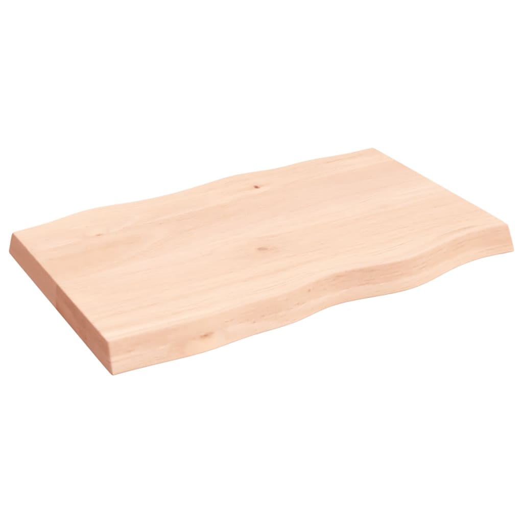 vidaXL Blat stołu, 80x50x(2-6)cm, surowy, lity dąb naturalną krawędzią