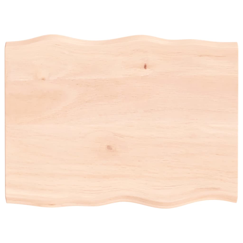 vidaXL Blat stołu, 80x60x2 cm, surowy, lity dąb z naturalną krawędzią