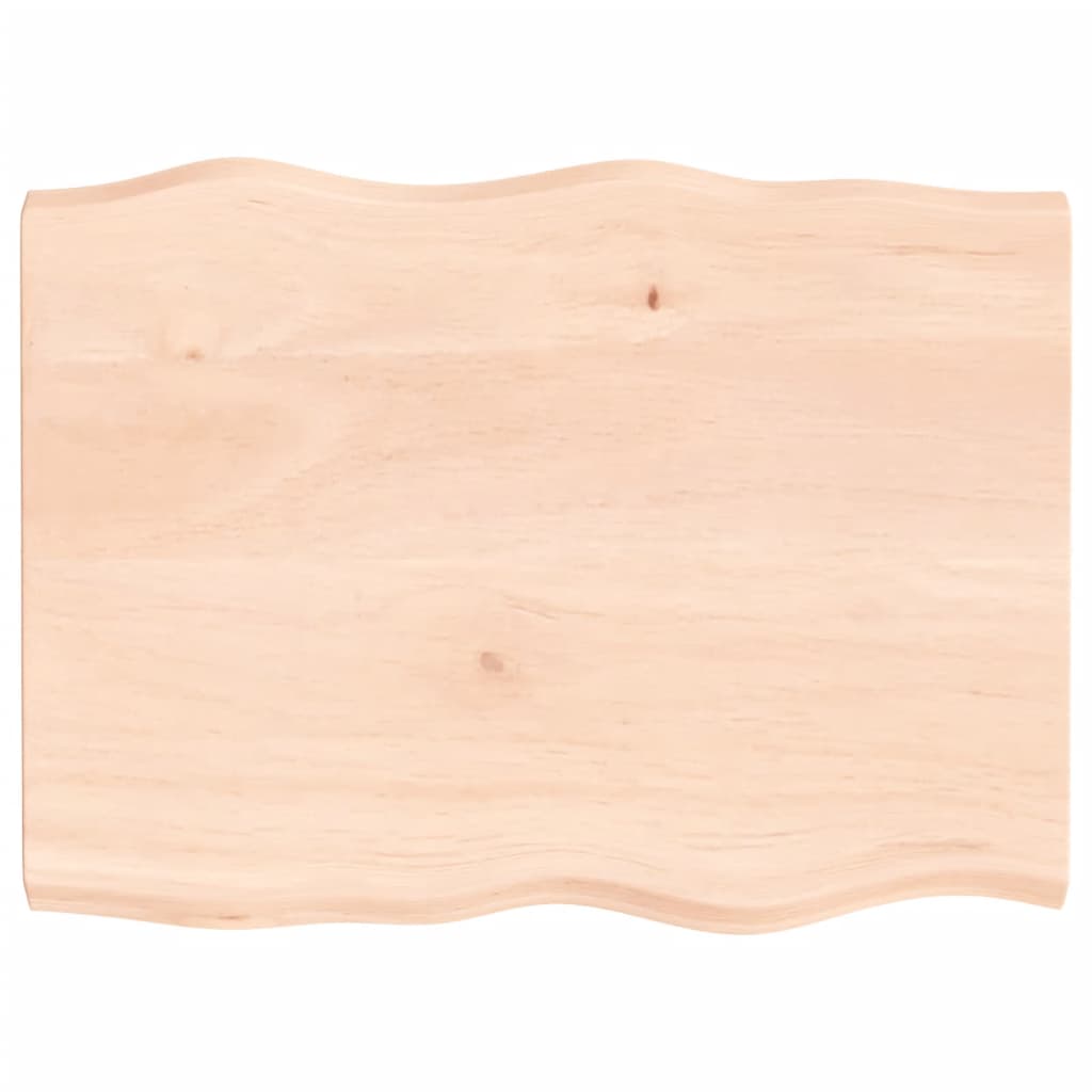 vidaXL Blat stołu, 80x60x(2-4)cm, surowy, lity dąb naturalną krawędzią