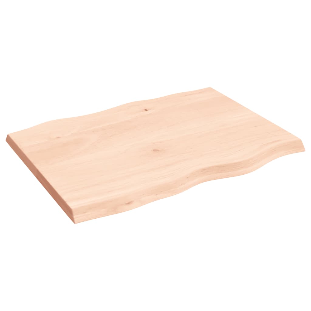 vidaXL Blat stołu, 80x60x(2-4)cm, surowy, lity dąb naturalną krawędzią