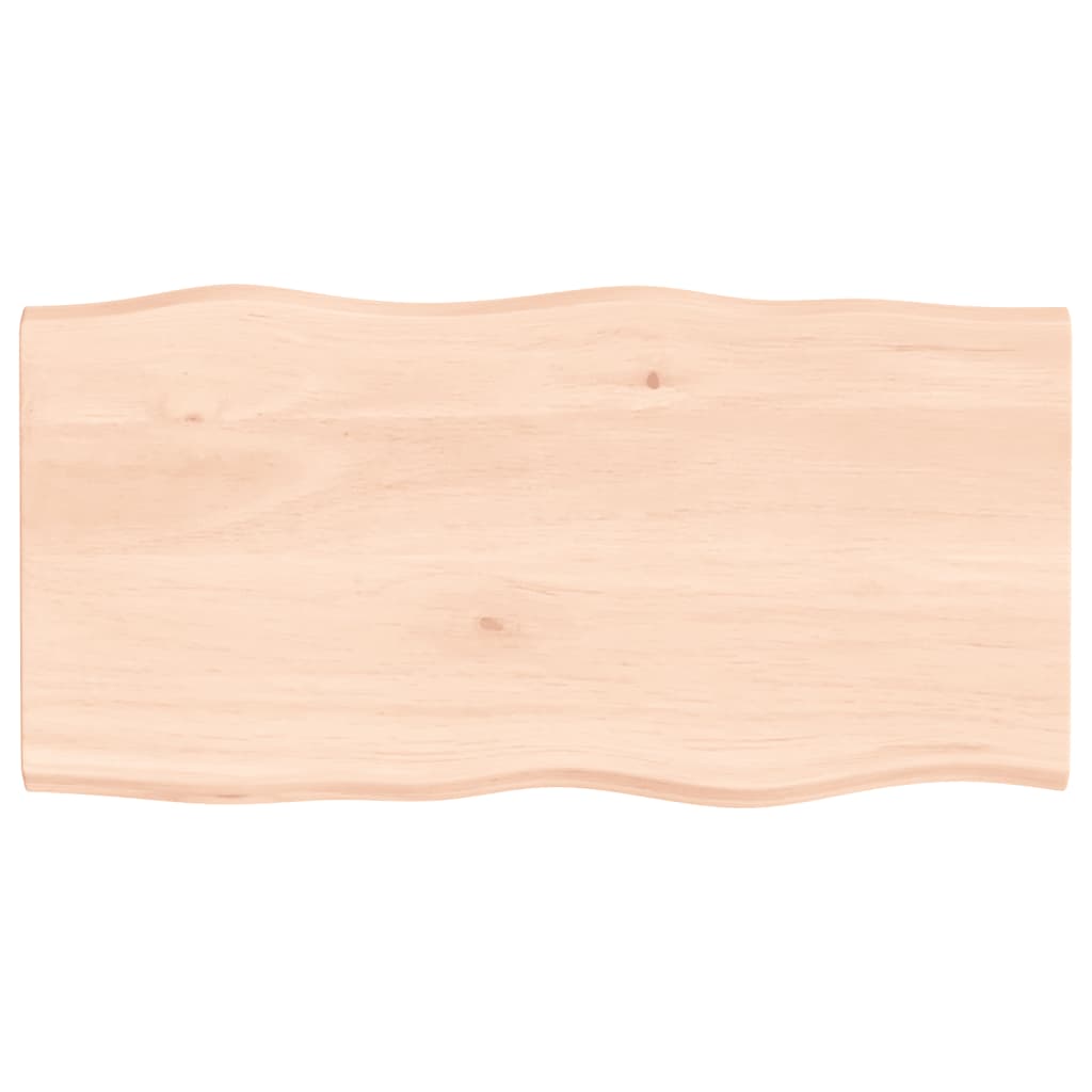 vidaXL Blat stołu, 100x50x2 cm, surowy, lity dąb z naturalną krawędzią