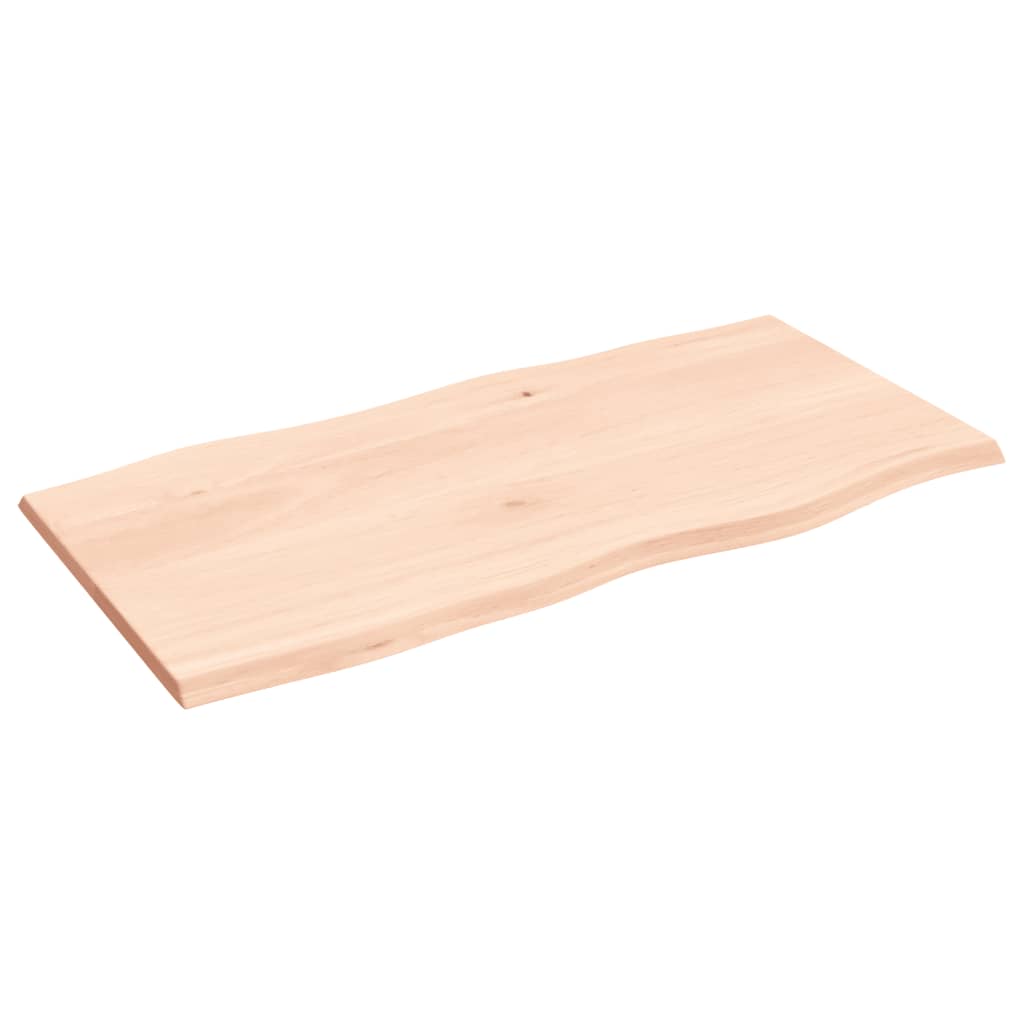 vidaXL Blat stołu, 100x50x2 cm, surowy, lity dąb z naturalną krawędzią