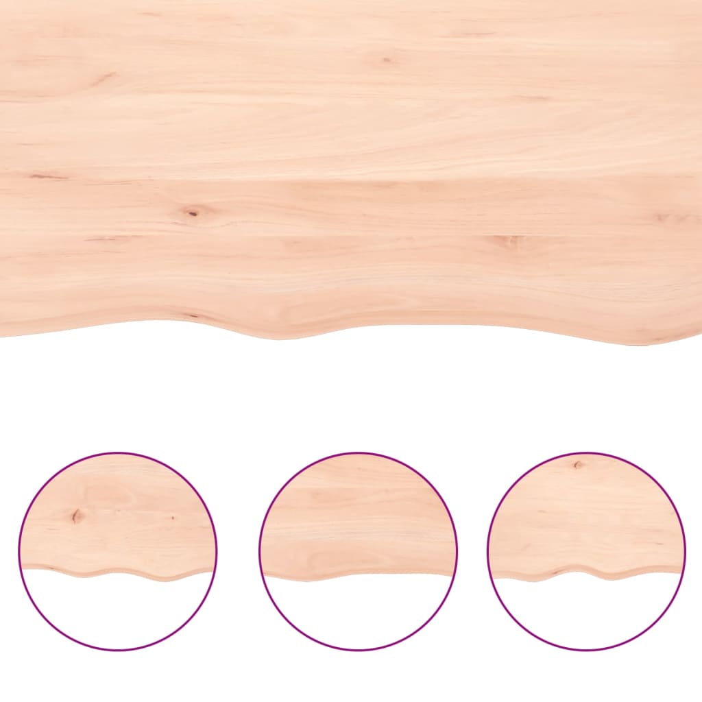 vidaXL Blat stołu, 100x50x2 cm, surowy, lity dąb z naturalną krawędzią