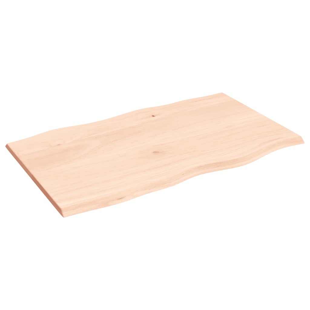 vidaXL Blat stołu, 100x60x2 cm, surowy, lity dąb z naturalną krawędzią