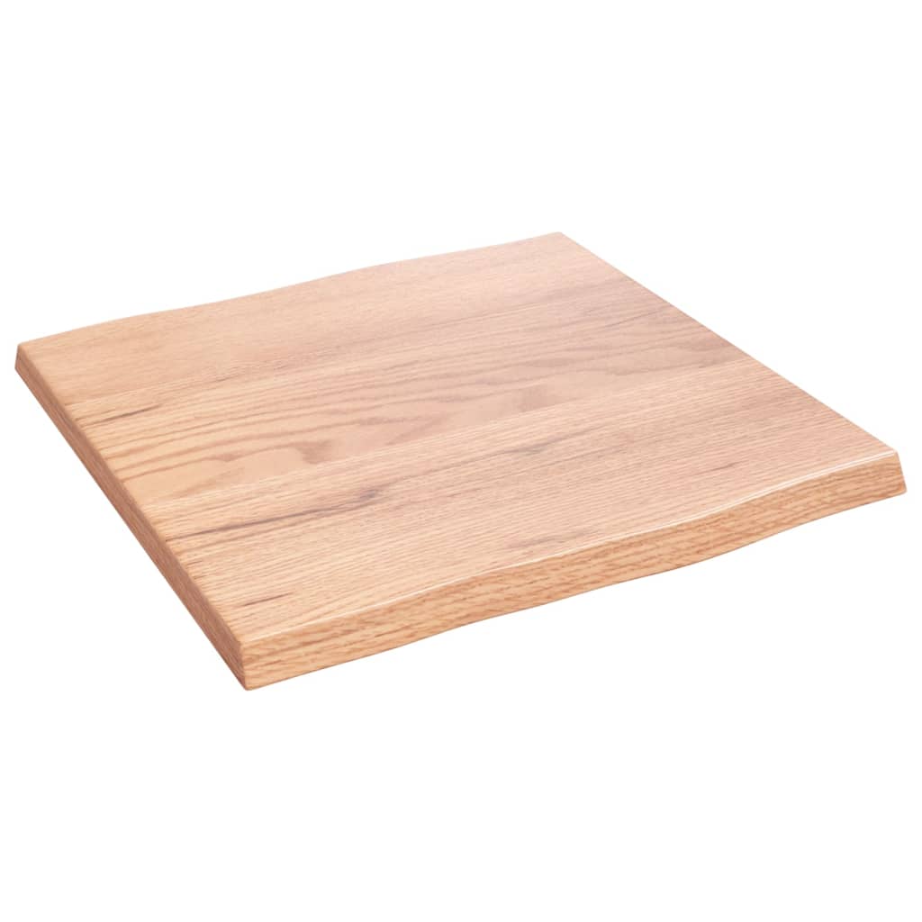 vidaXL Blat stołu, jasny brąz, 40x40x2 cm, dąb z naturalną krawędzią