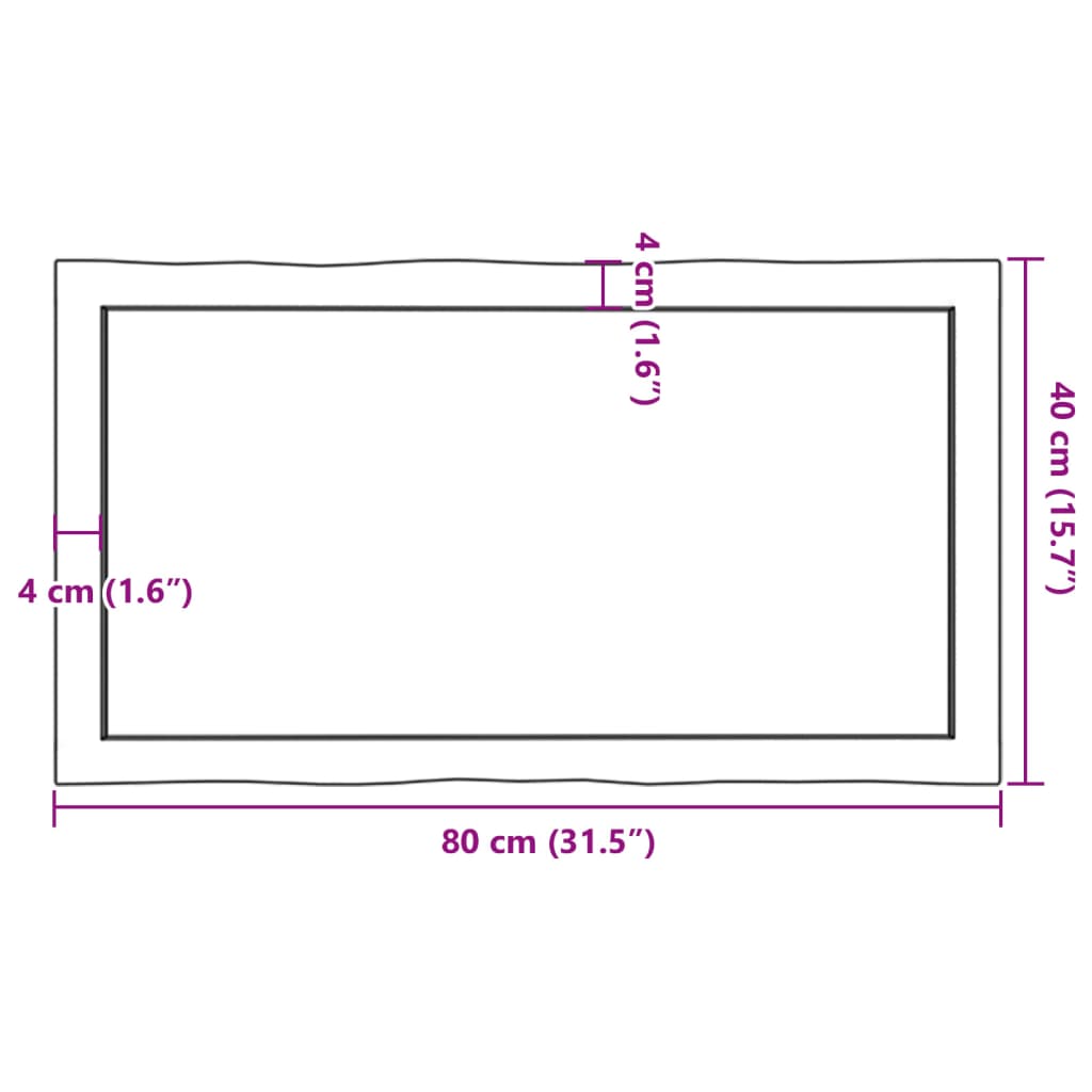 vidaXL Blat jasnobrązowy 80x40x(2-4) cm, drewno z naturalną krawędzią