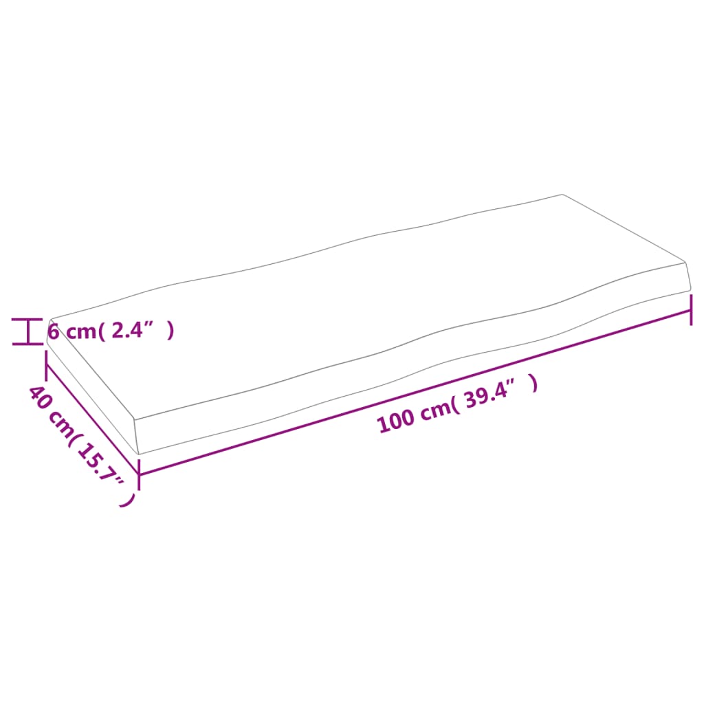 vidaXL Blat jasnobrązowy 100x40x(2-6) cm drewno z naturalną krawędzią