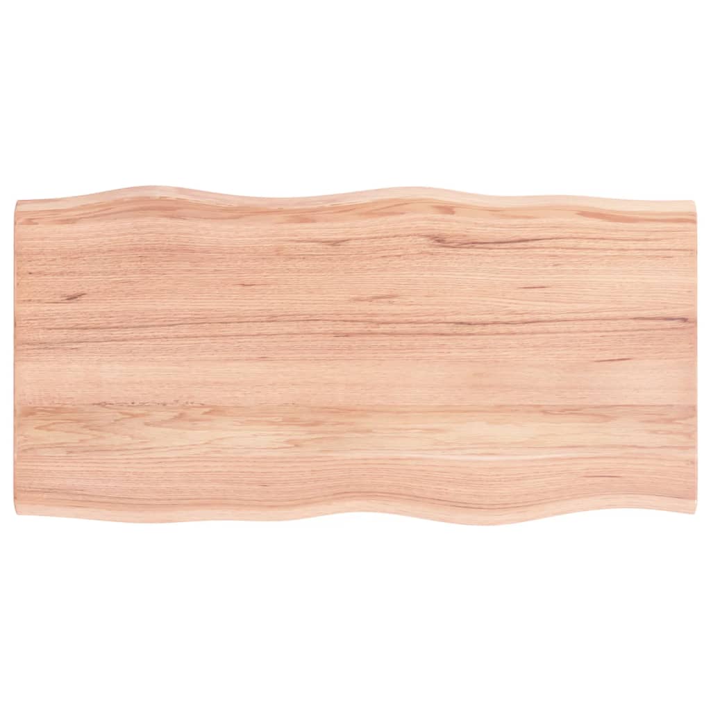 vidaXL Blat stołu, jasny brąz, 100x50x2 cm, dąb z naturalną krawędzią
