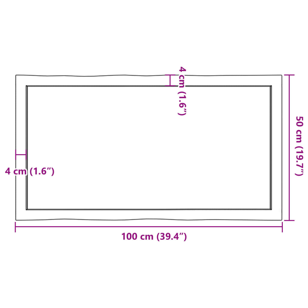 vidaXL Blat, jasnobrązowy 100x50x(2-6)cm drewno z naturalną krawędzią