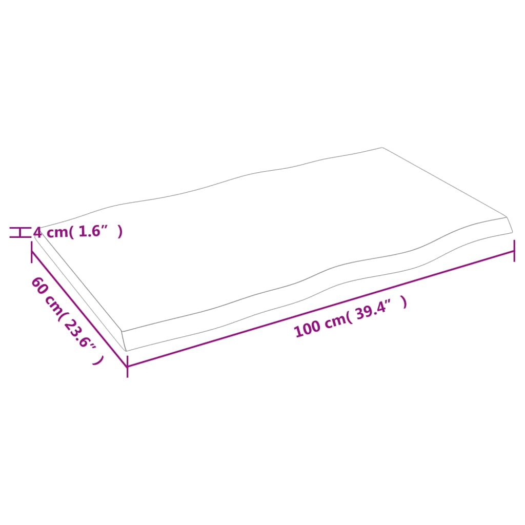 vidaXL Blat jasnobrązowy 100x60x(2-4) cm drewno z naturalną krawędzią