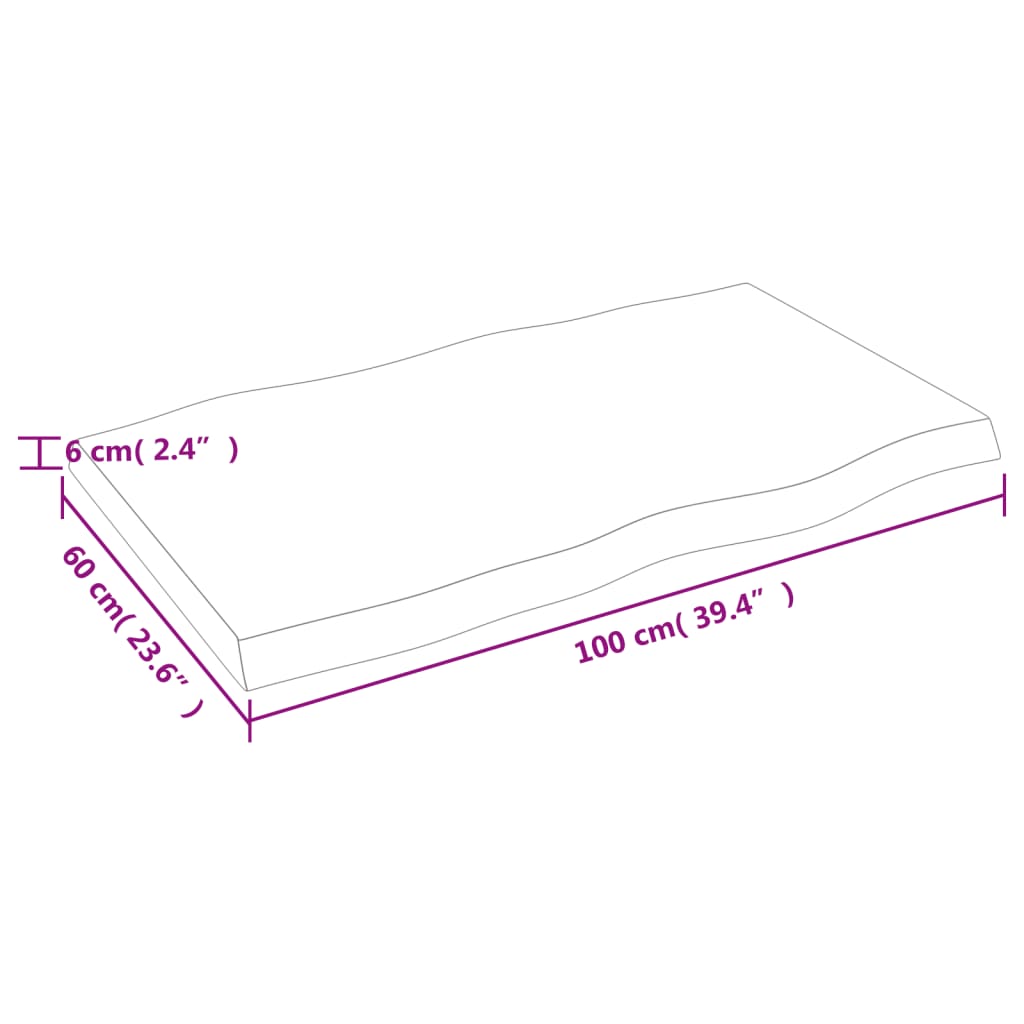 vidaXL Blat jasnobrązowy 100x60x(2-6) cm drewno z naturalną krawędzią