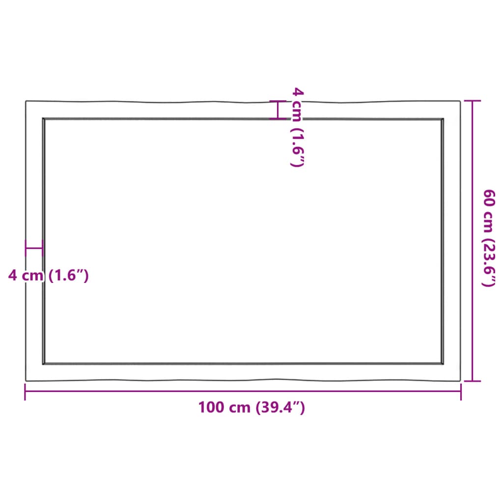 vidaXL Blat jasnobrązowy 100x60x(2-6) cm drewno z naturalną krawędzią