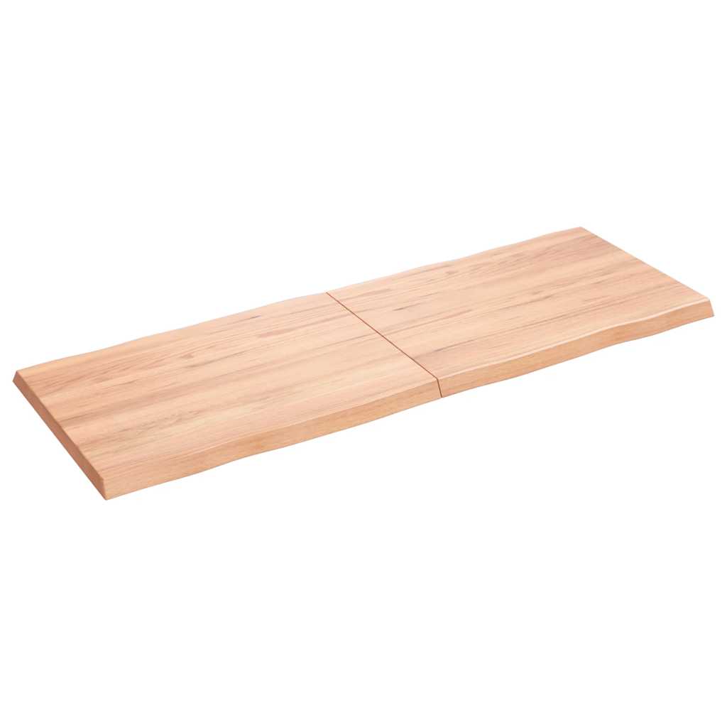 vidaXL Blat, jasnobrązowy 140x50x(2-4)cm drewno z naturalną krawędzią