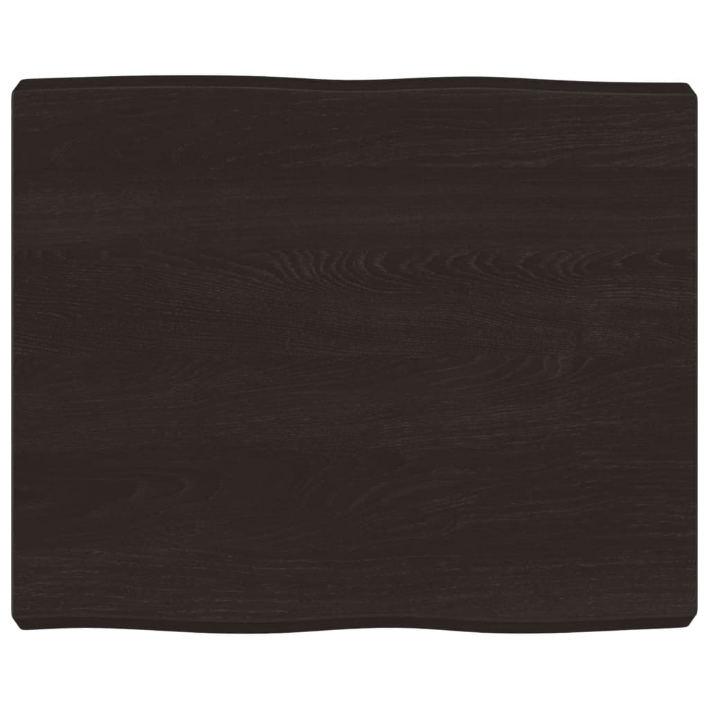 vidaXL Blat, ciemnobrązowy 60x50x(2-6)cm, drewno z naturalną krawędzią