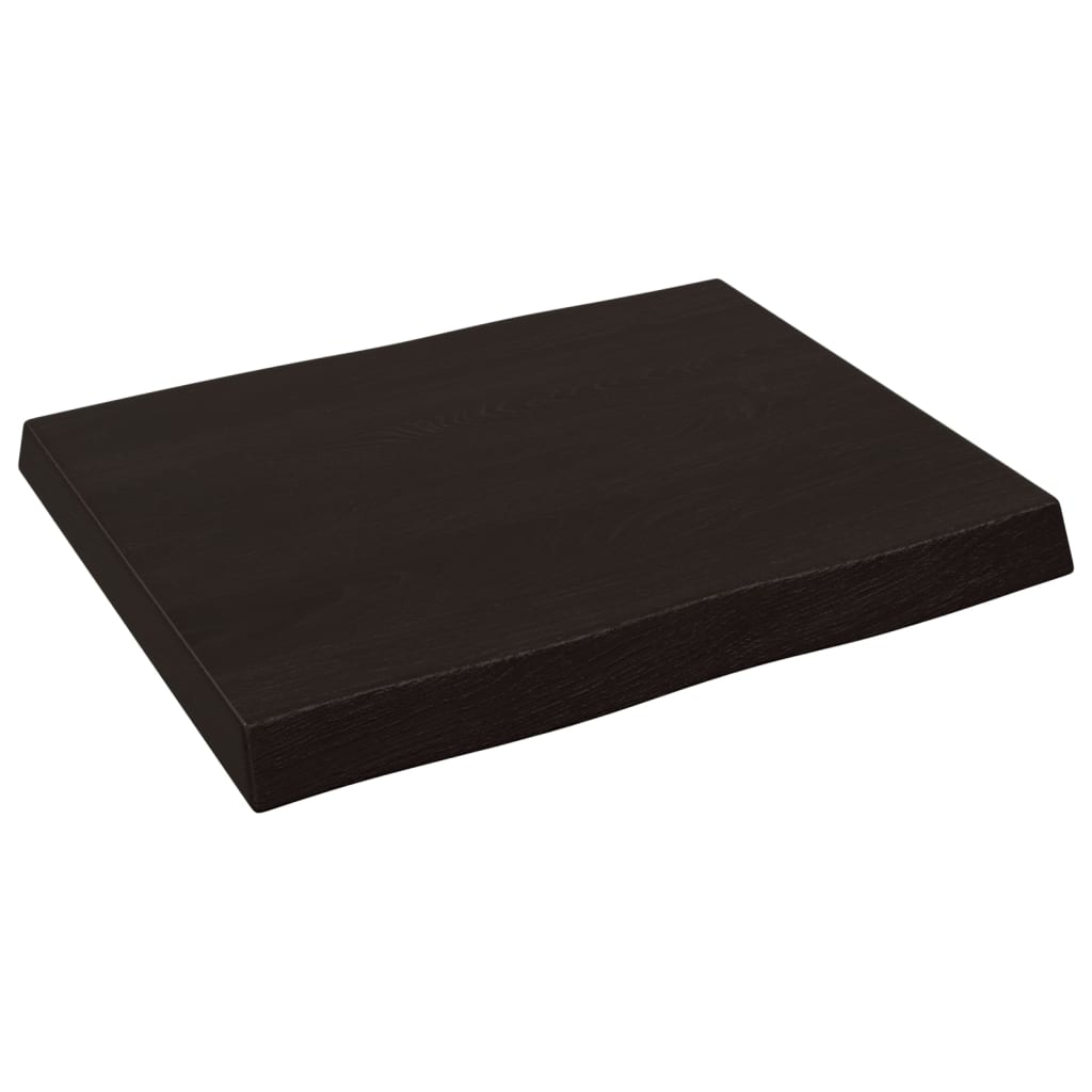 vidaXL Blat, ciemnobrązowy 60x50x(2-6)cm, drewno z naturalną krawędzią