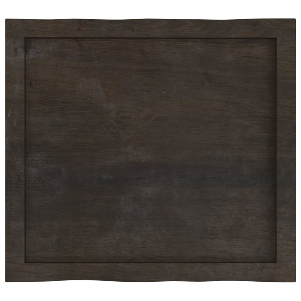 vidaXL Blat, ciemnobrązowy 60x50x(2-6)cm, drewno z naturalną krawędzią