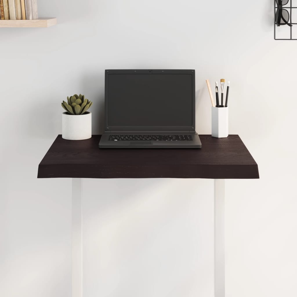 vidaXL Blat, ciemnobrązowy 60x60x(2-4) cm drewno z naturalną krawędzią
