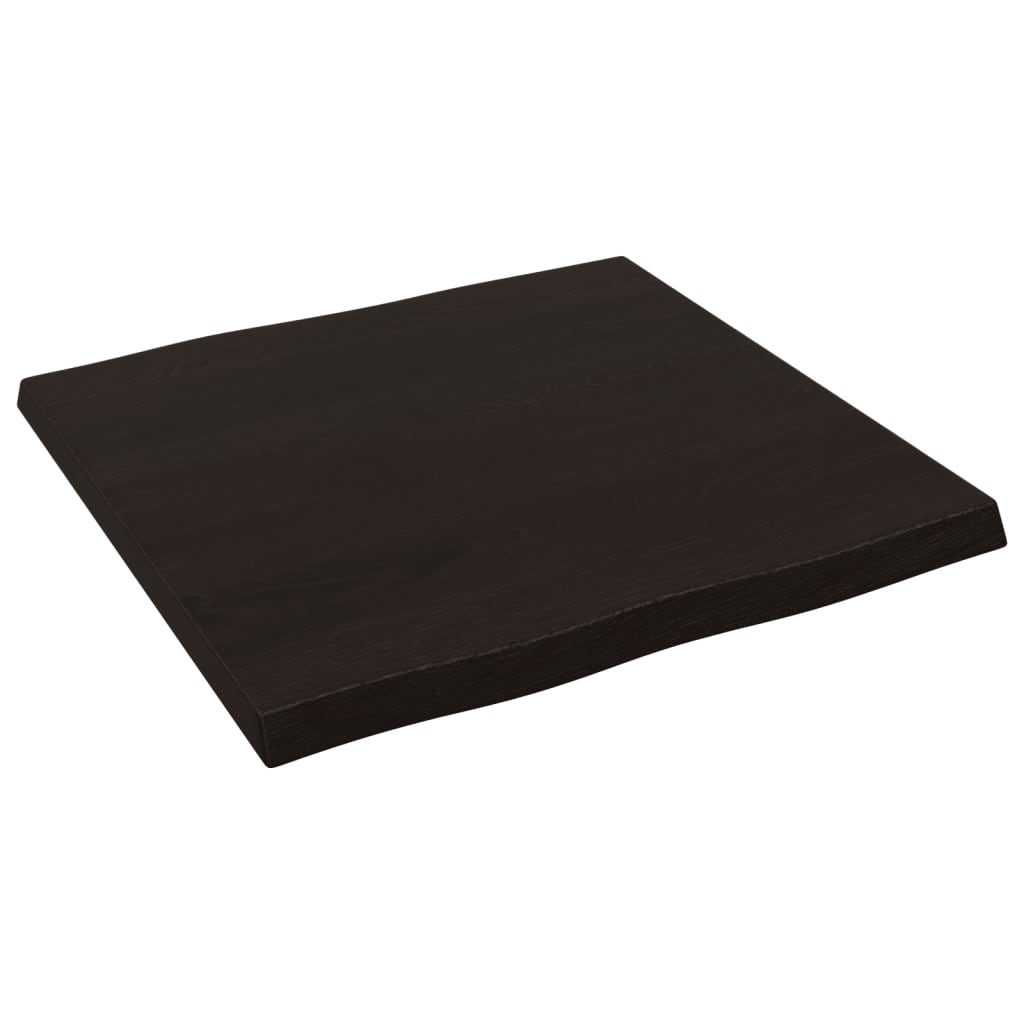 vidaXL Blat, ciemnobrązowy 60x60x(2-4) cm drewno z naturalną krawędzią