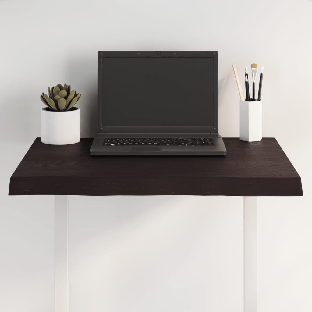vidaXL Blat, ciemnobrązowy 60x60x(2-4) cm drewno z naturalną krawędzią