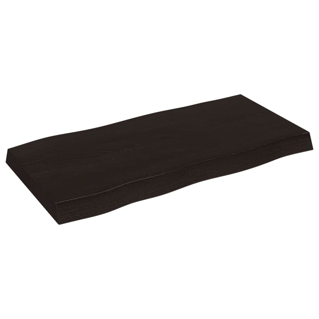 vidaXL Blat, ciemnobrązowy 80x40x(2-6) cm drewno z naturalną krawędzią