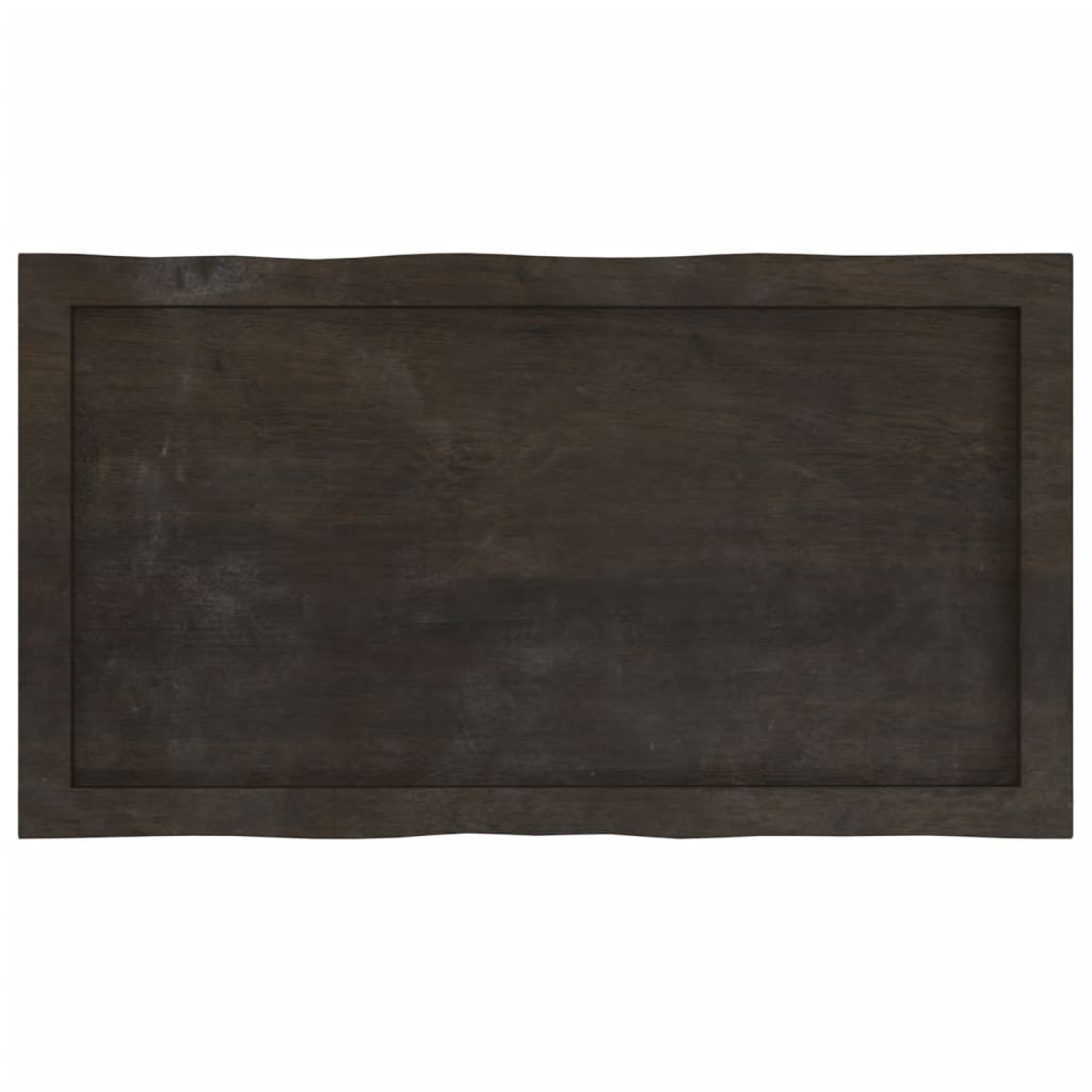 vidaXL Blat, ciemnobrązowy 80x40x(2-6) cm drewno z naturalną krawędzią
